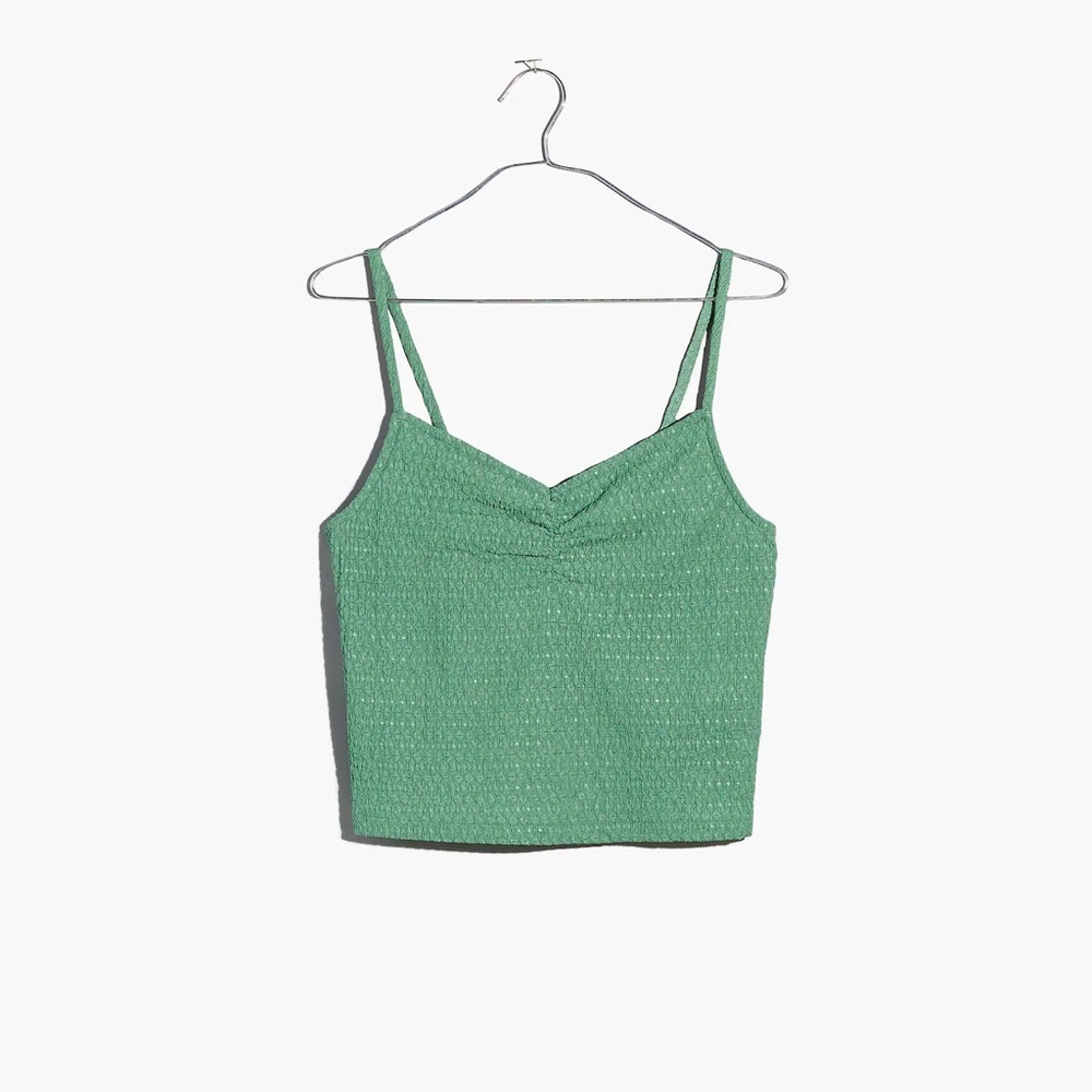 xs Madewell Crinkled Ruched-Front Cami Tank Top